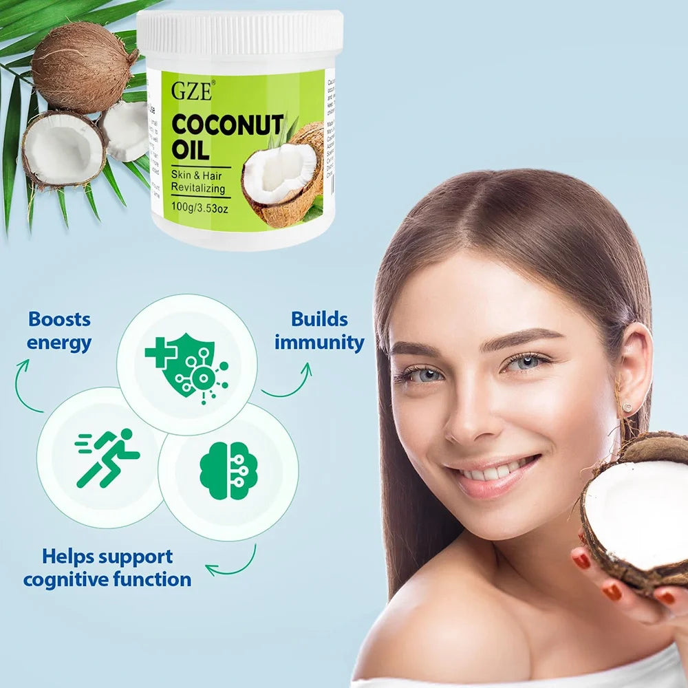 GZE Coconut Oil Cold Pressed Virginl Fractionated For Skin And Hair Care Nail Massage Oil Cocos Nucifera Oil Carrier Oi Qme