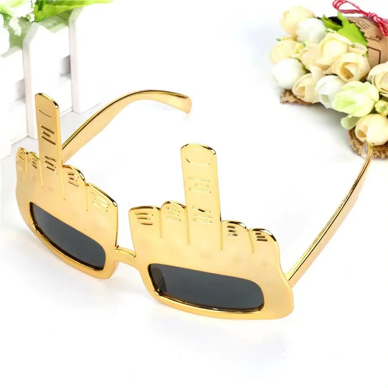 Creative Vertical Middle Finger Party Glasses Decoration Props Funny Qme