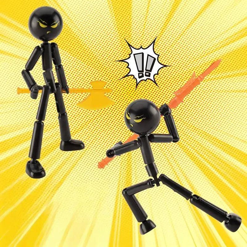 Novelty Action Figure Stickman Assembled Robot Movable Multi-jointed Qme A2