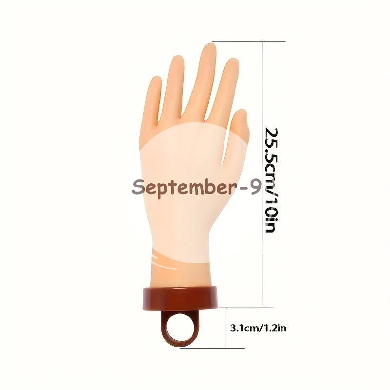 Nail Practice Mannequin Hand Desktop Bracket Soft Flexible Reusable Qme