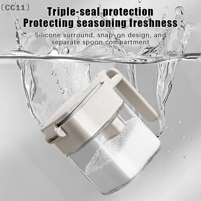 CC11Sealed Glass Seasoning Jar Moisture-proof Leak-proof Sugar Salt Qme