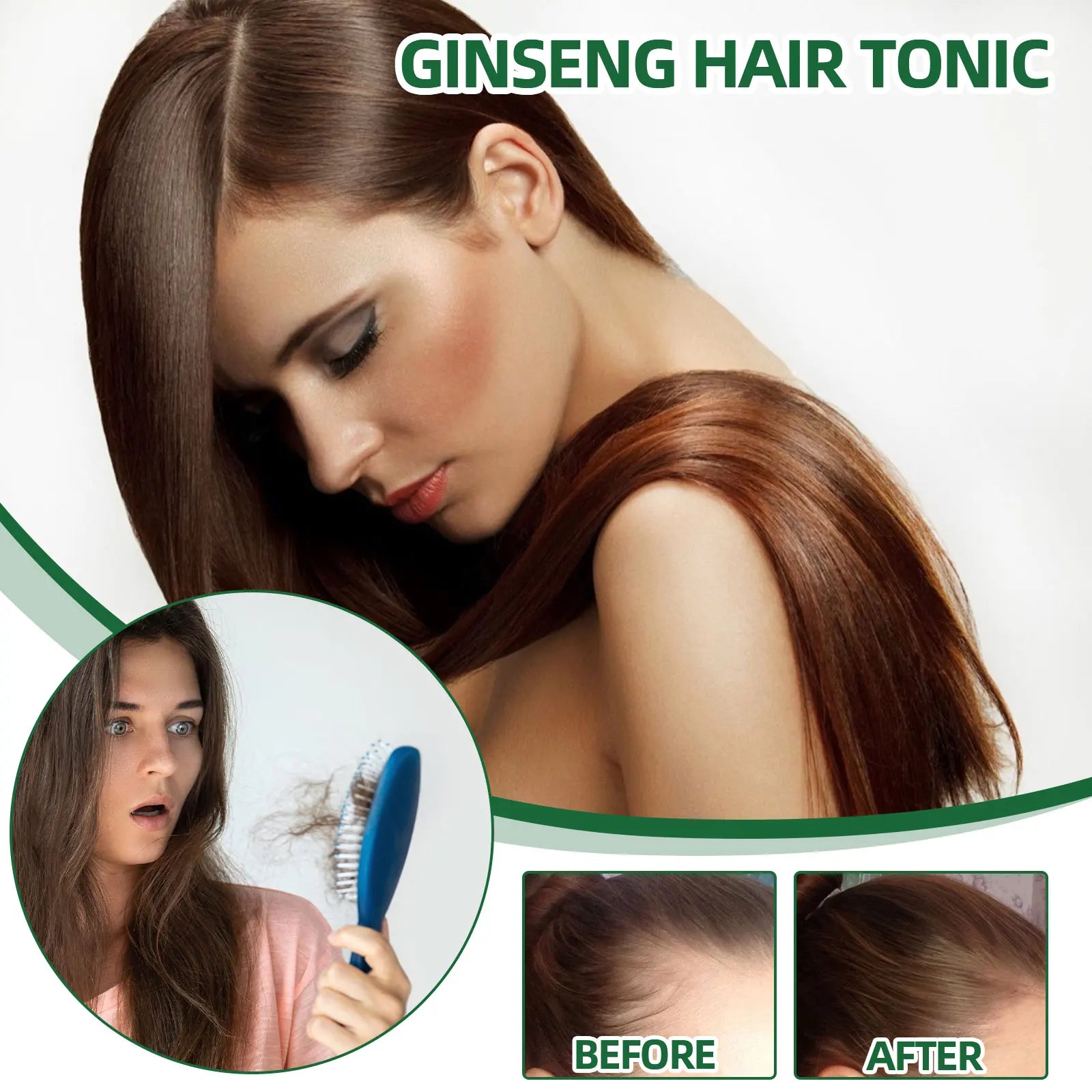 Natural Herbal Ginseng Hair Care Spray Moisturize Hair Remove Excess Sebum Prevent Hair Loss Nourish Scalp Essence Spray Qme