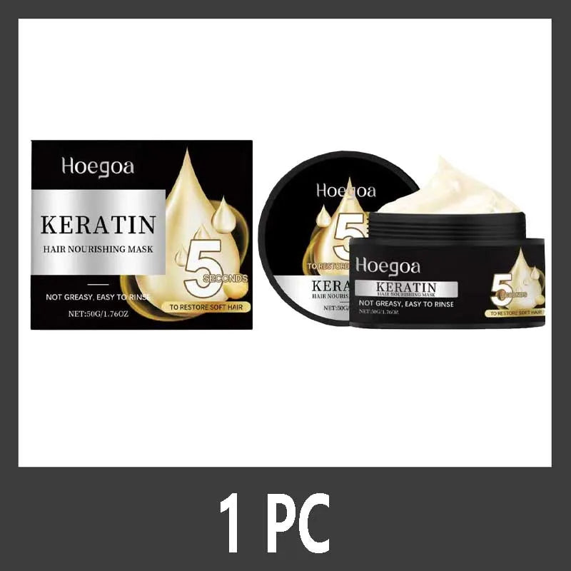 Keratin Hair Mask Moisturizer Conditioner Soft Smooth Frizz Damaged Repair Damaged Hair Restore Shine Hair Mask Qme 1PC