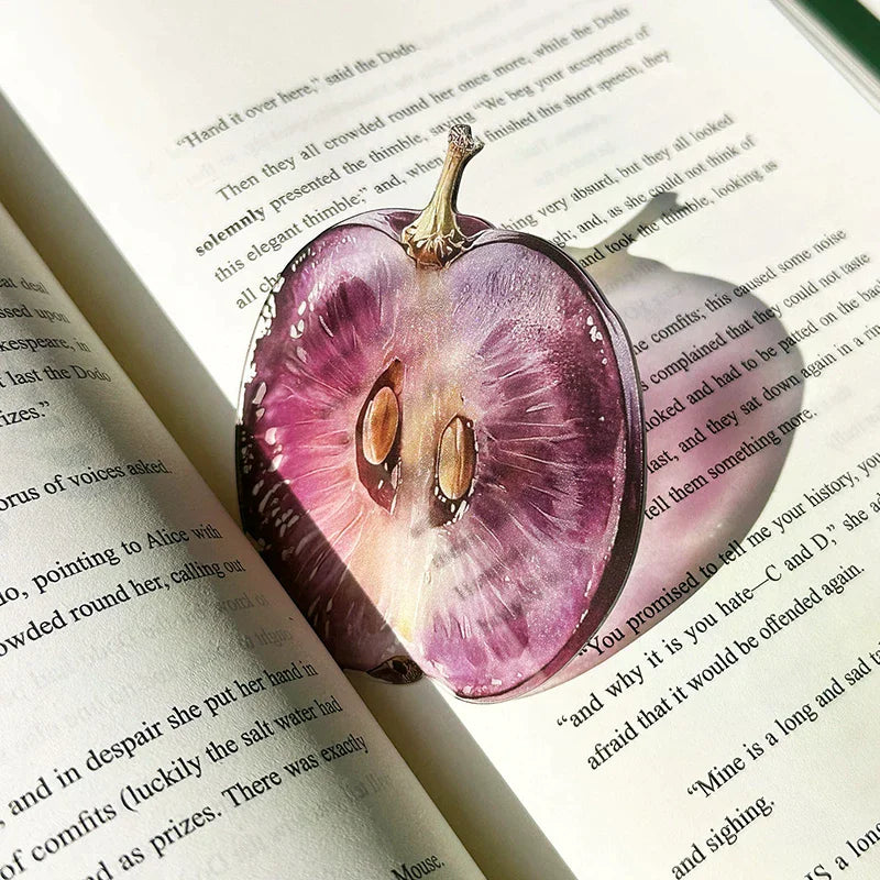 Delicate Transparent Acrylic Apple Bookmark Reading Mark Student Qme