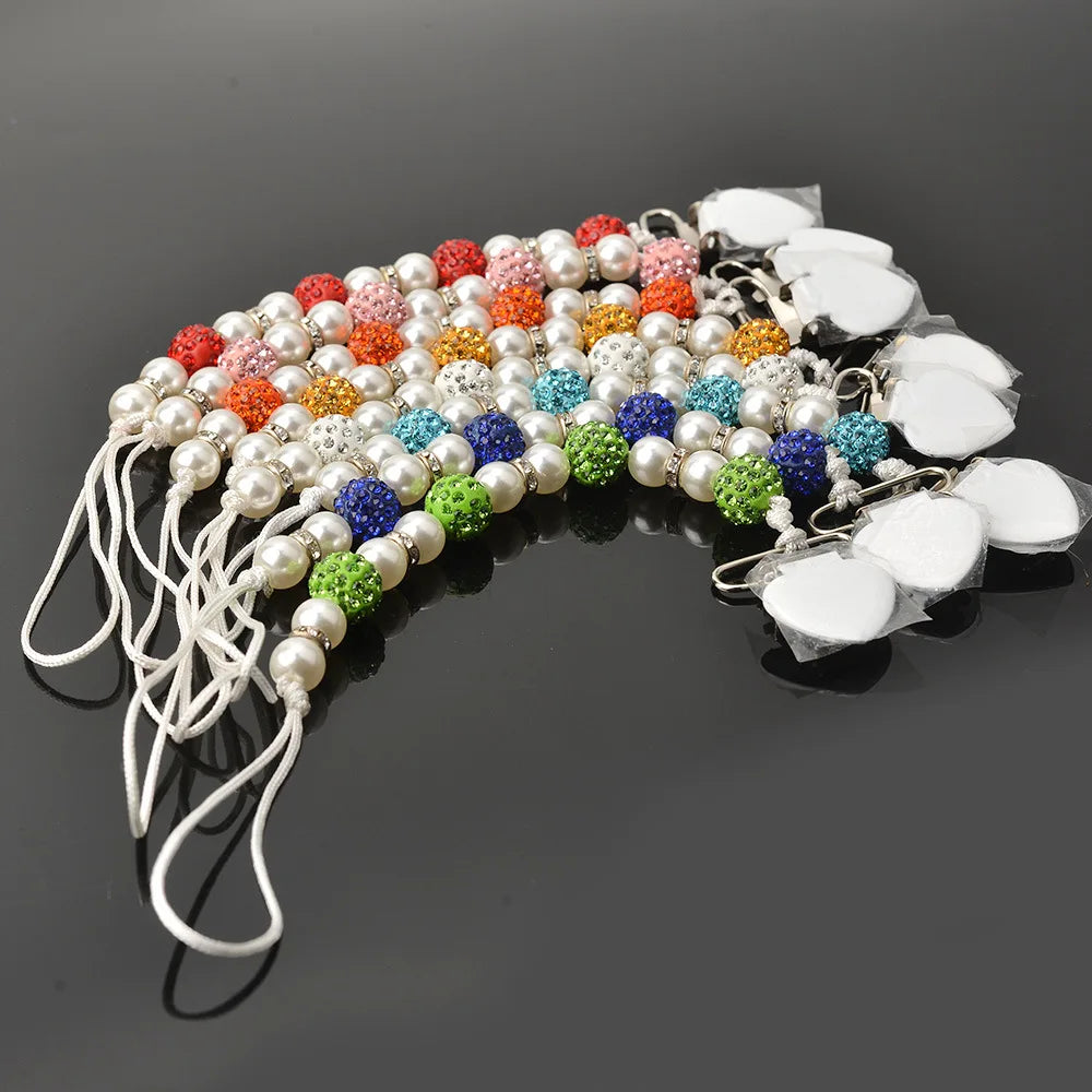 Ins Imitation Pearl Pacifier Chain Anti-drop Chain Tooth Gel Chain Maternal and Infant Supplies Qme