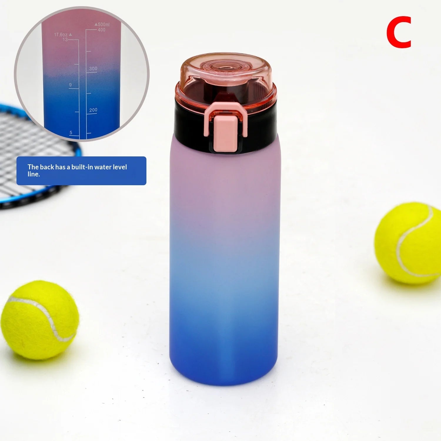 Gym Outdoor Travel Daily Use Gradient Sports Water Bottle Portable Qme C 500