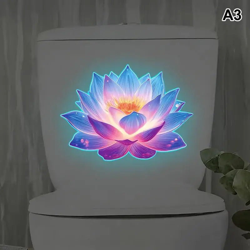 Glow-in-the-dark Toilet Stickers PVC Self-adhesive Removable Wall Qme A3