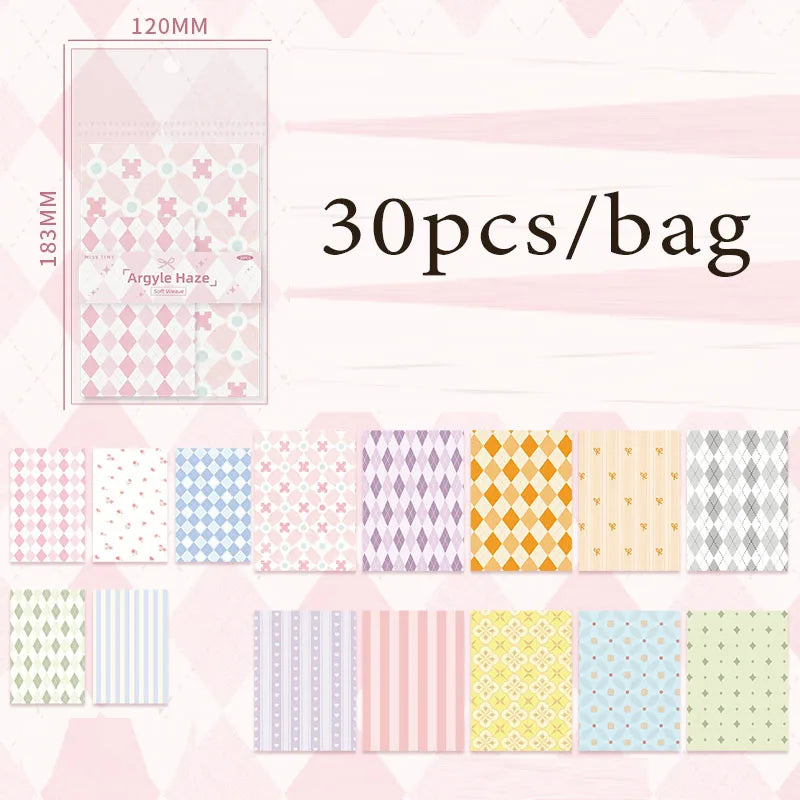 Gentle Pastoral Textured Scrapbook Paper, Macaron Plaid Washi Paper for Journal Background Collage, Perfect Gifts Qme B