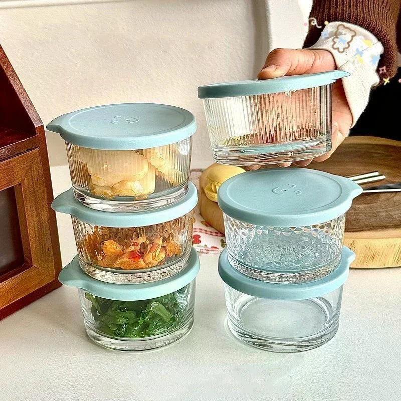 1/3PCS 200ML Glass Storage Jars Transparent Thicken Glass Storage Containers Multifunction Fresh-keeping Mini Clear Jars Kitchen Qme