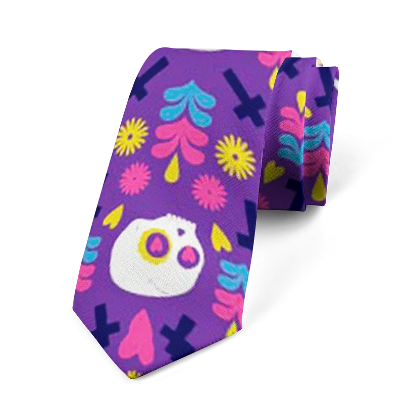 Fashion Wedding Ties Business Men's Elegant Women's Skeleton Printed Qme style8