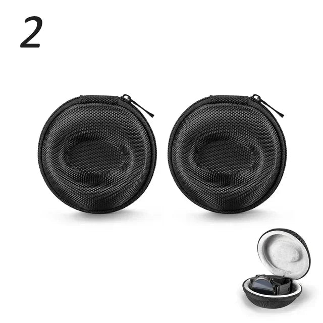 1-2Pc Travel Case Portable Storage Box For Single Watch Shock And Impact-resistant For Wristwatches Smart Watches Watch storage Qme 2Pcs White Black