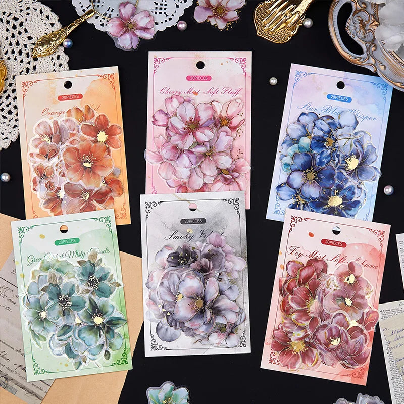 20 pieces/pack of decal stickers PET collage art scrapbook DIY scrapbook decorative supplies creative aesthetic stickers Qme G