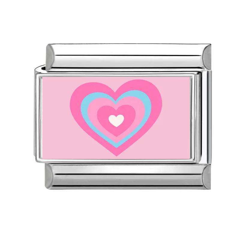 2025 Cute Rabbit Cats Heart Flowers Italian Charm Link Fit Stainless