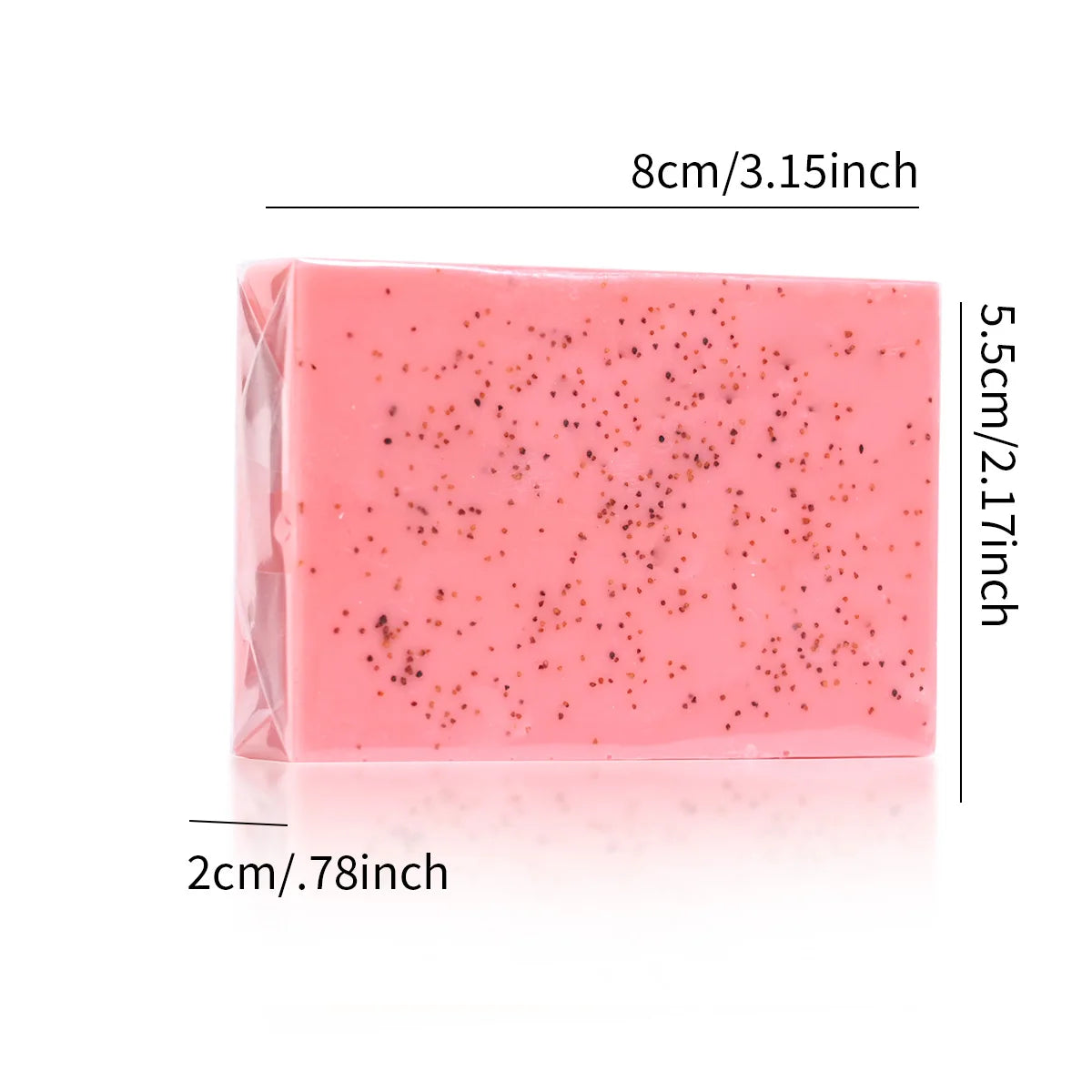 M+ Pure Natural Rose Essential Oil Handmade Walnut Particle Soap Qme
