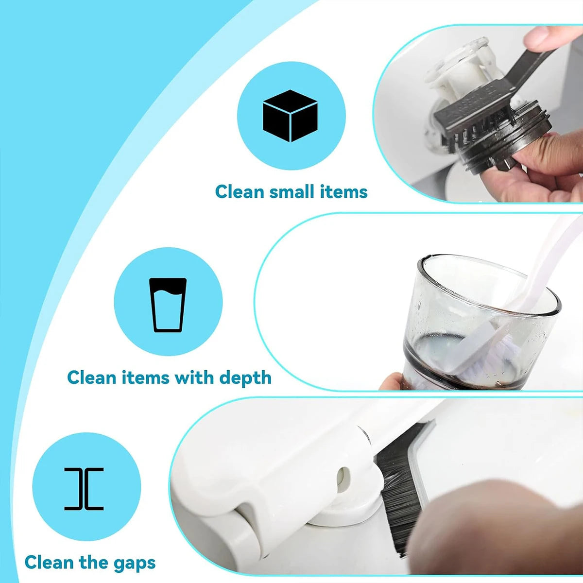 Washing Machine Cleaning Brush,Dryer Vent Cleaner Kit,Crevice Brush for Bathroom, Shower & Kitchen Household Cleaning Tools Qme