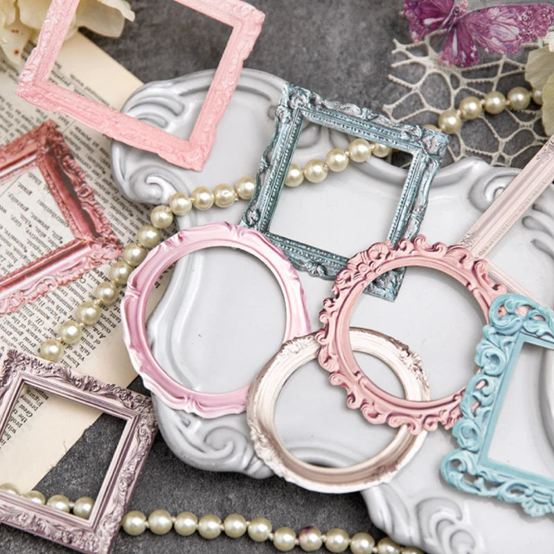 10 Sheets/Bag Window Frame Hollow Embossed Collage Cards for Scrapbook Journal DIY Planner Phone Case Notebook Decoration Gift Qme