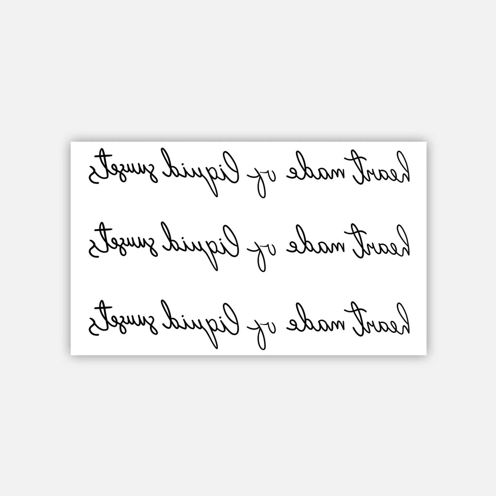 Heart Made of Liquid Sunsets Tattoo Sticker, Temporary Tattoo Waterproof Long-Lasting, Aesthetic Small Sun Tattoo for Women Qme