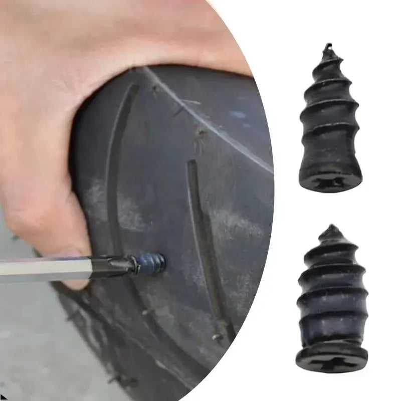 Car Motorcycle Bicycle Wheel Tire Repair Kit 10 Pack Rubber Nail Vacuum Tire Repair Nail Plug Puncture Repair Strip Seal Qme