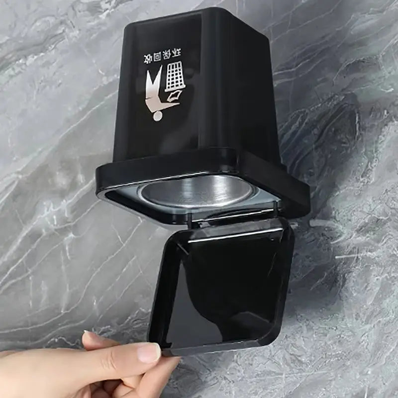 Trash Can Ashtray With Lid Stainless Steel Ashtray Bathroom Wall Hanging Notch Anti-fly Ash Ashtray Qme