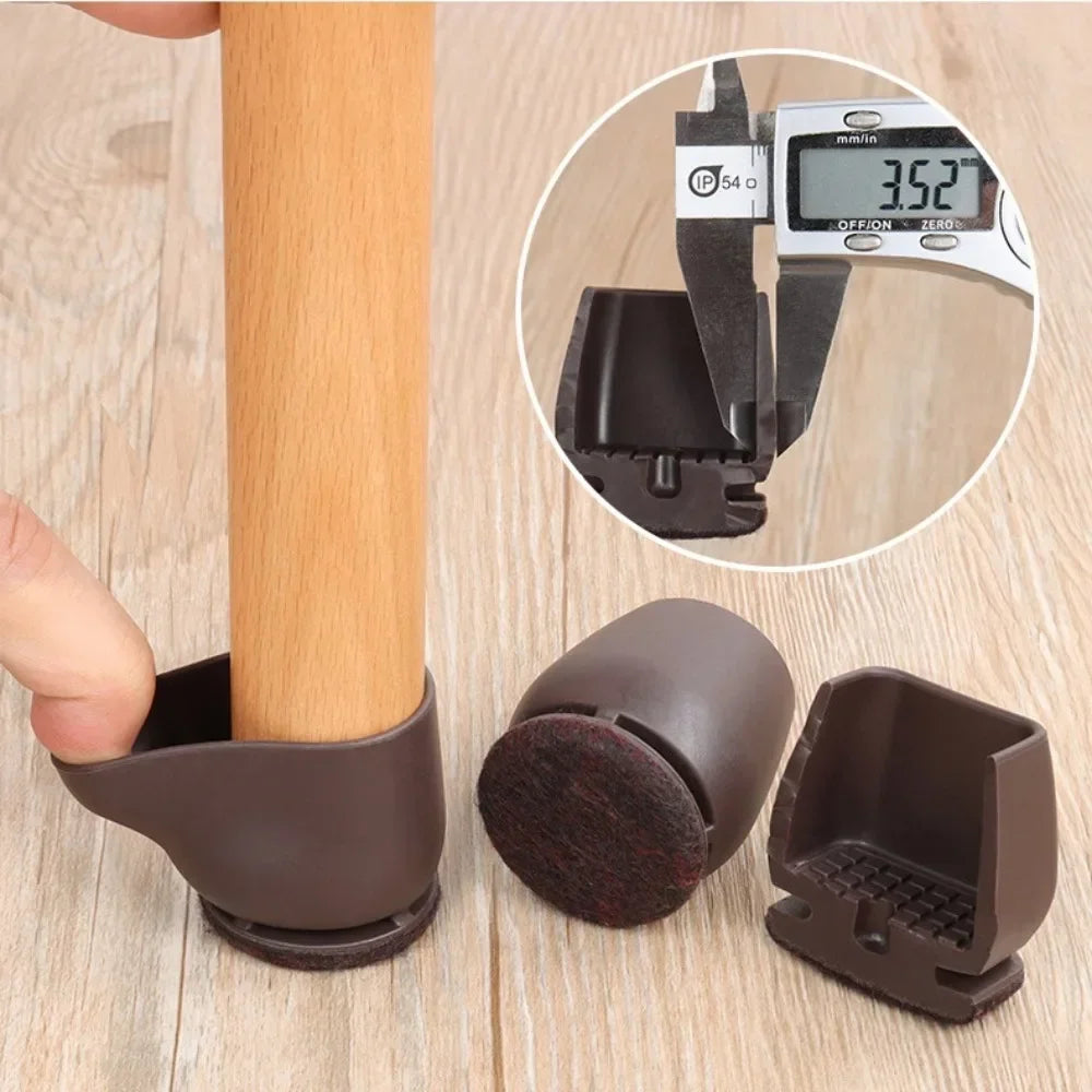 8/16PCS Chair Leg Protector TPE Diagonal Leg Table and Chair Floor Protection with Felt Furniture Leg Cover Furniture Sliders Qme