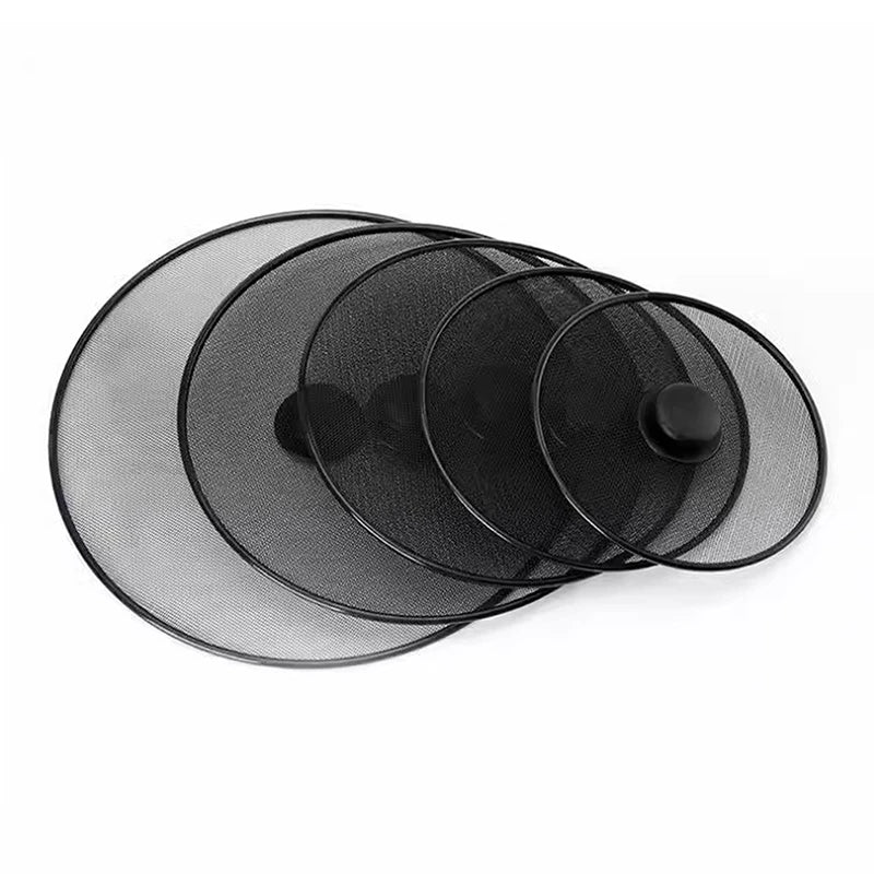 Guard Lid Fine Mesh Splash Cover Kitchen Tools Black Splatter Screen Qme