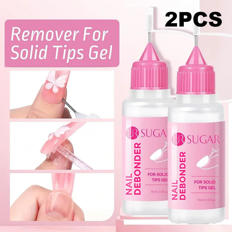 Wear Nail Needle Tube Polish Remover Solid Patch Glue UV Jelly Fast Qme 2pcs
