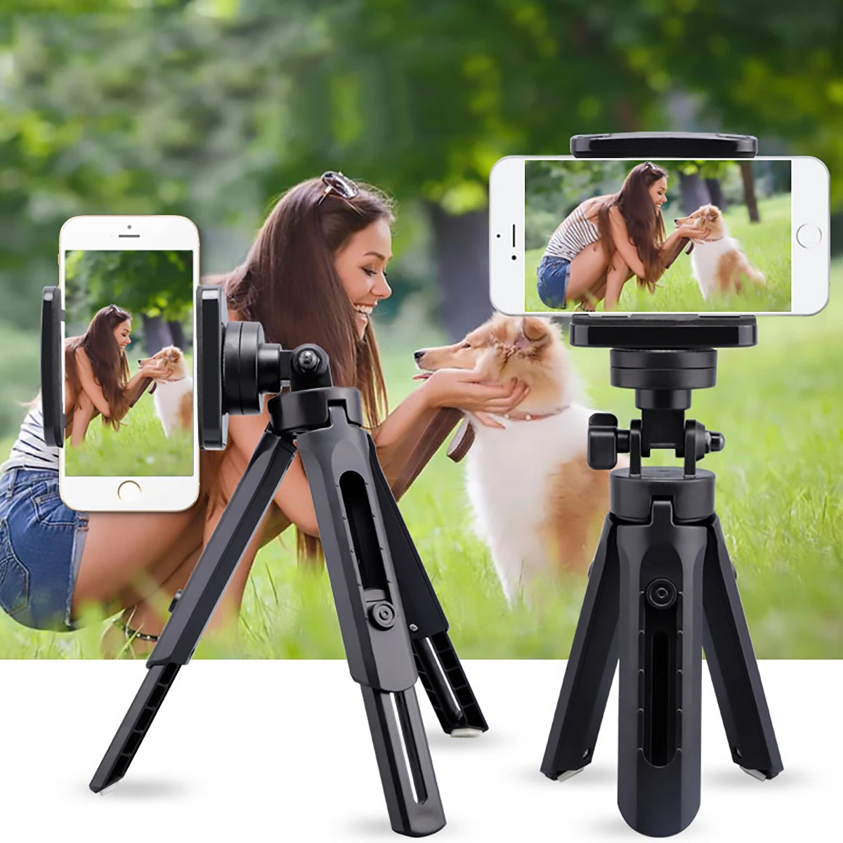 360 Rotating Tripod Mobile Live Streaming Stand Mini Retractable Qme