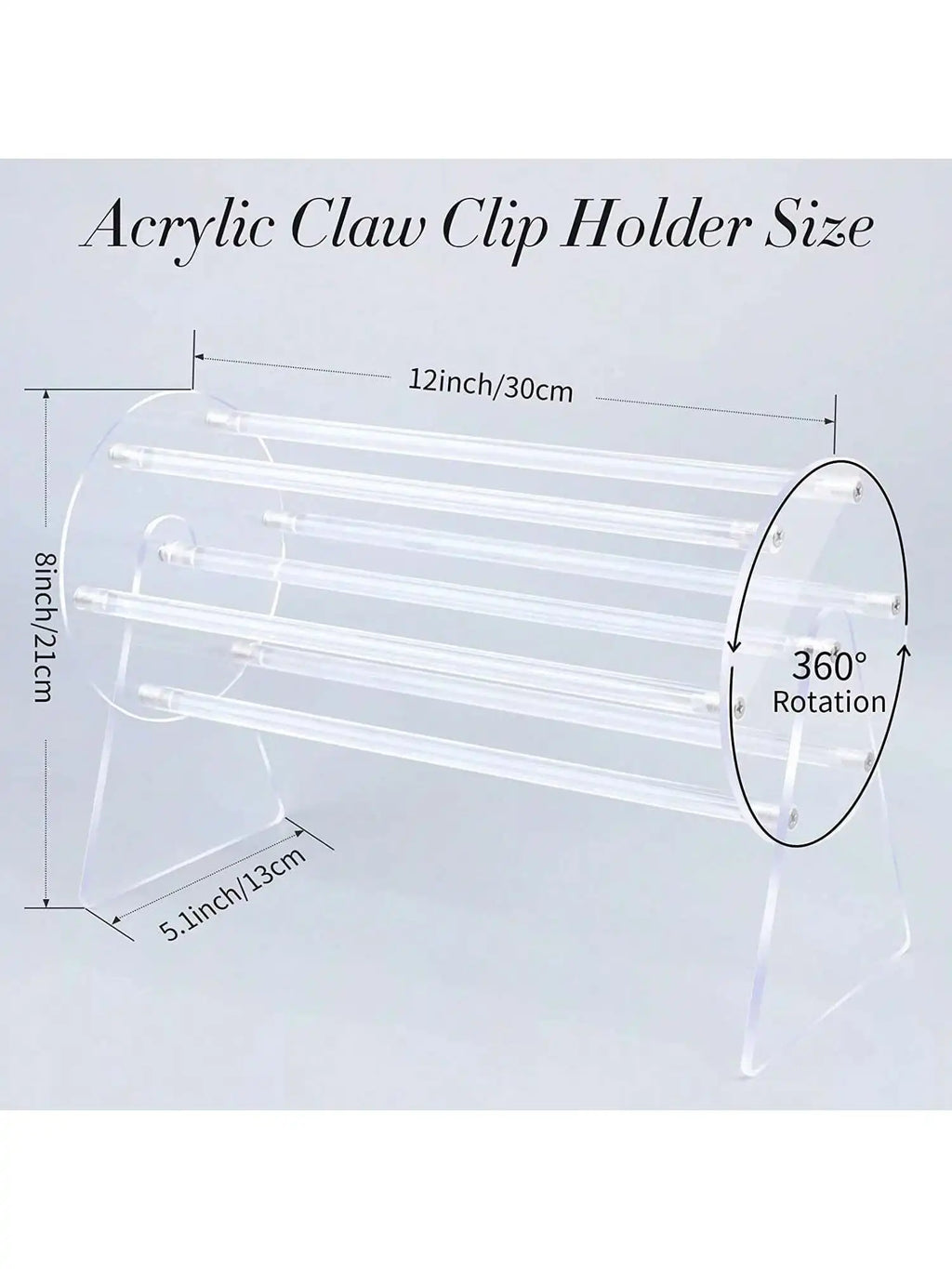 Acrylic Claw Clip Storage Rack 360 Degree Rotating Holder Hair Box Qme 1pc