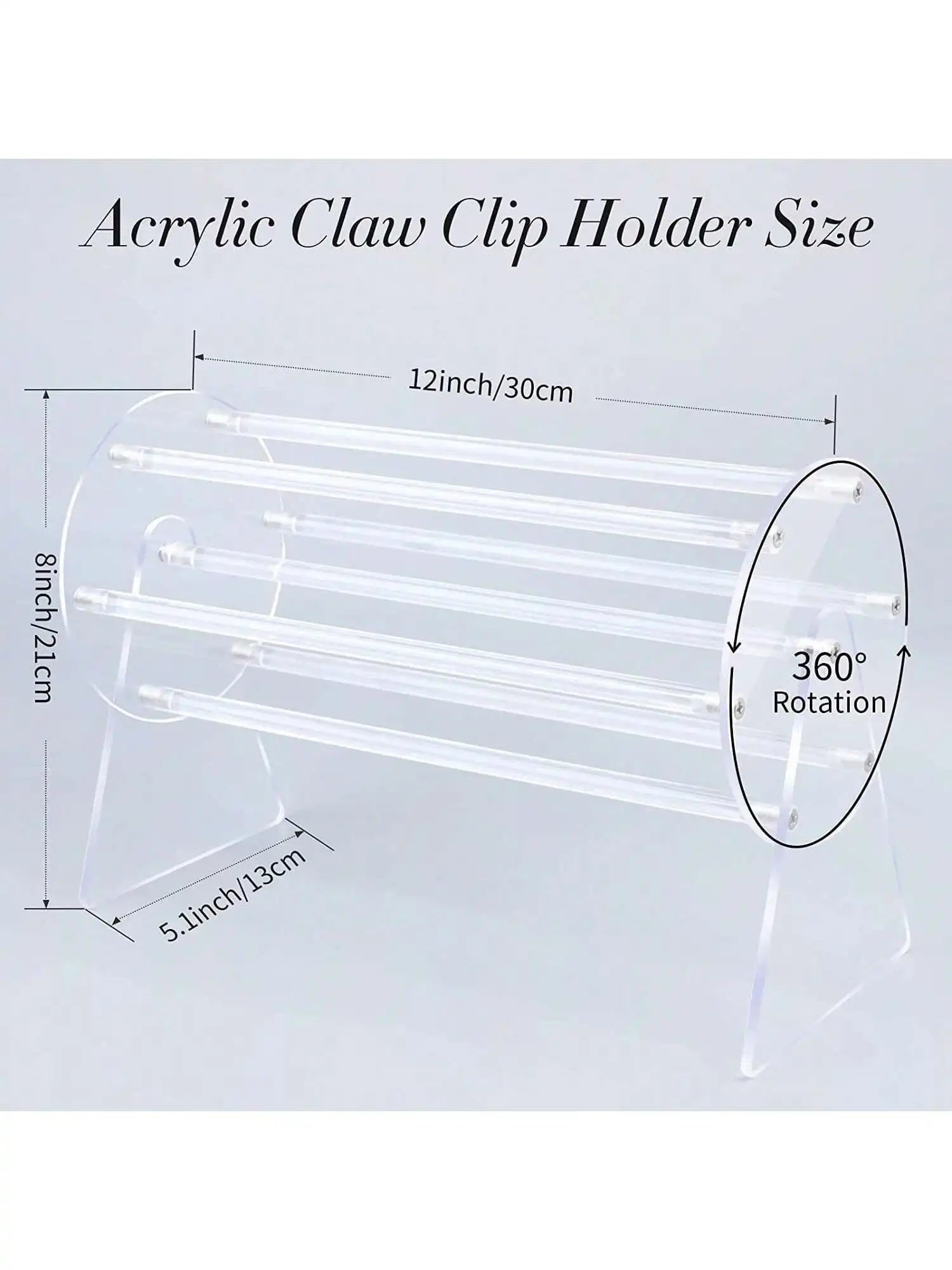 Acrylic Claw Clip Storage Rack 360 Degree Rotating Holder Hair Box Qme 1pc