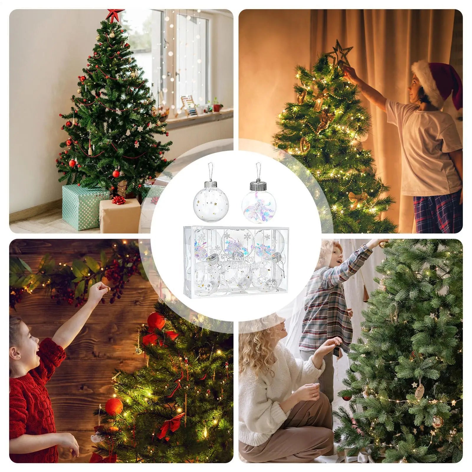 Christmas Ornaments Transparent Pendant Balls Tree Shopping Mall Qme