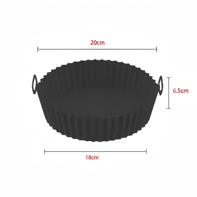Square Reusable Silicone Air Fryer Liners Non-stick Heat Resistant Baking Liner for 4-7QT Home Kitchen Cooking & Baking Supplies Qme 18-Black