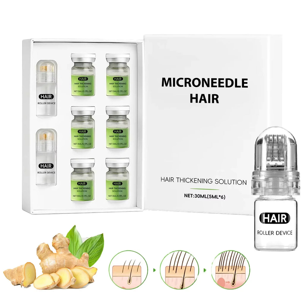Hair Essential Care Serum Microneedle Roller Set Hair Follicle Care Nourishing Scalp Hair Care Hair Thicken Conditioner Essence Qme