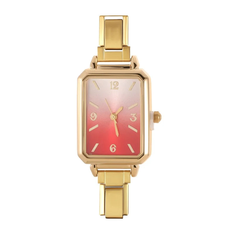 HighQuality Various Style Square Color Stainless Steel Women Men Watch Bracelet Fit 9mm DIY Italian Charm Jewelry Gift Wholesale Qme Style 17