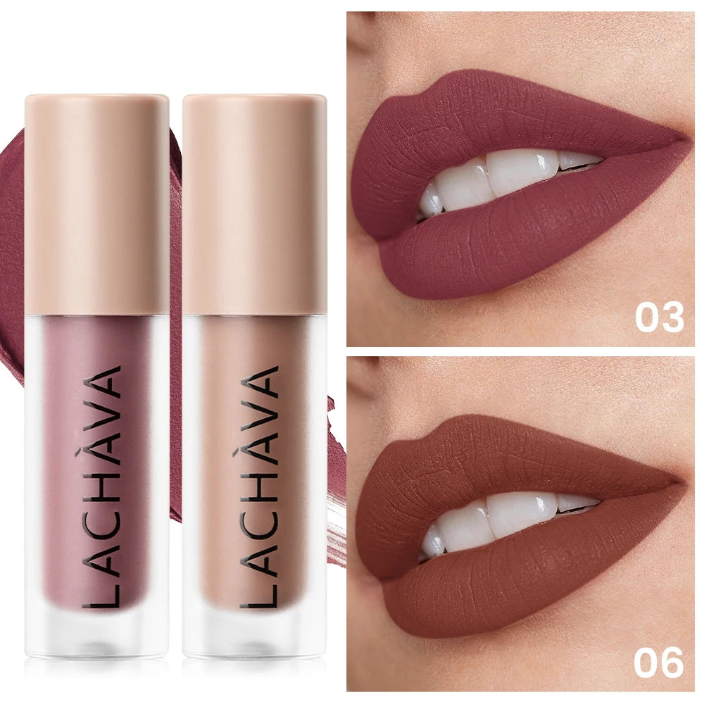 Matte Lip Glaze Waterproof Long Lasting Nude Liquid Lipstick Smooth Qme 03 06 4g Full Size