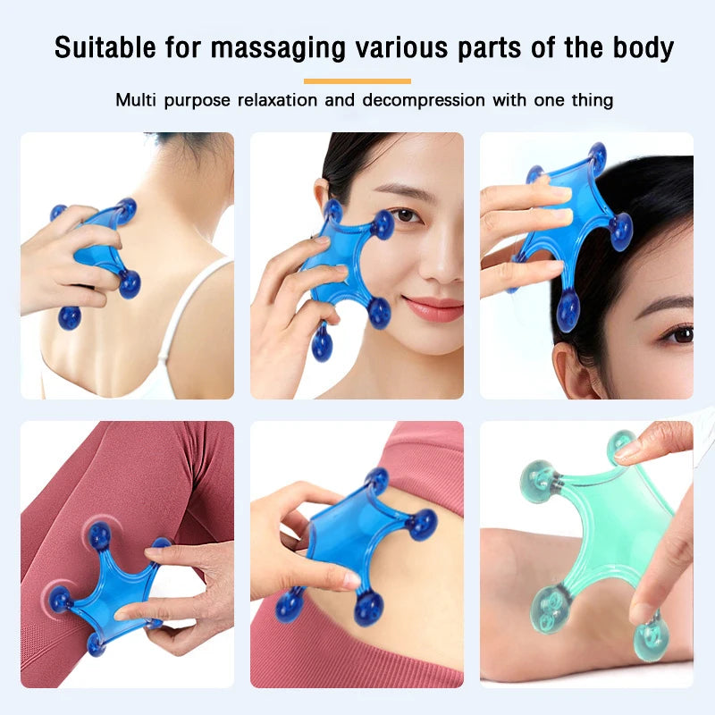 Handheld Deep Tissue Massager 5-Ball Acupressure Tool Gentle Qme