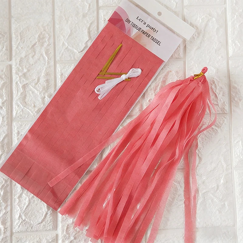 Valentine's Day Gradient 2-Meter Color Tassel Party Decoration Qme Deep Red
