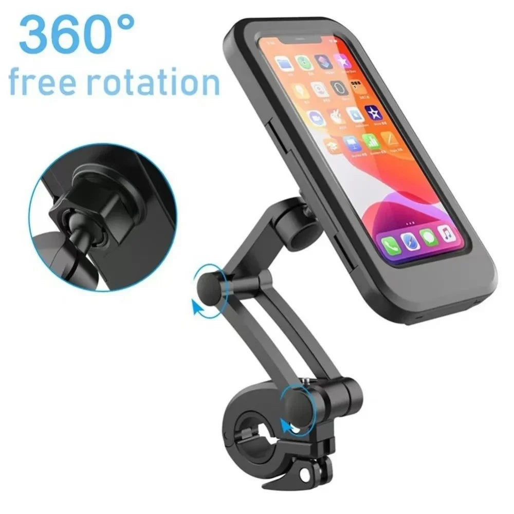 Waterproof Motorcycle Mobile Phone Holder Adjustable 360° Rotating Waterproof Anti-Shock Bike Phone Holder Magnetic GPS HolderAV Qme