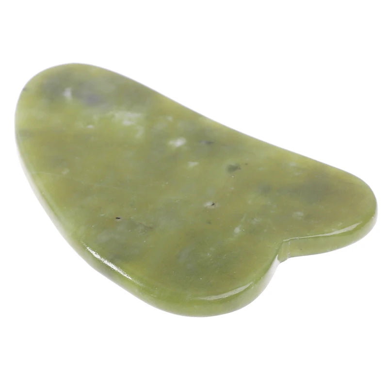 Gua Sha Natural Green Jade Quartz Crystal Stone Bodys Massage Board Qme