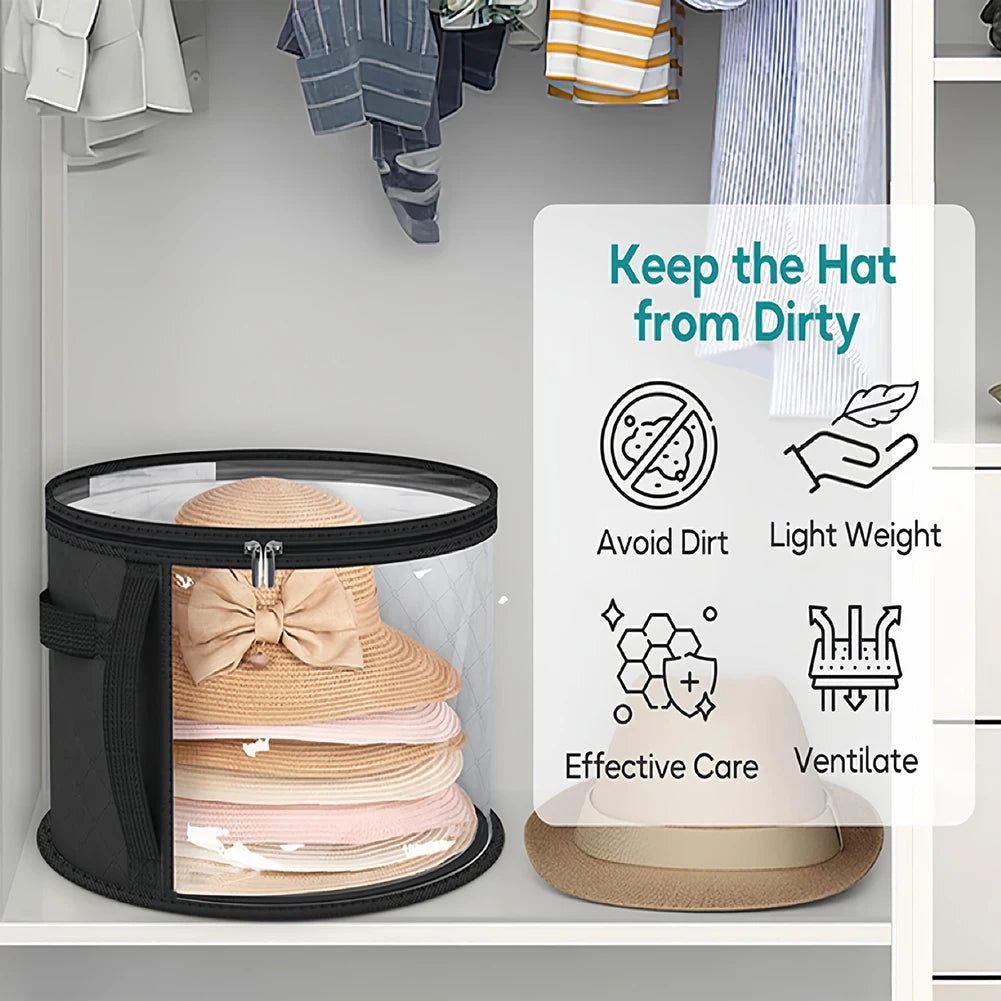 Non-woven Fabric Hat Storage Bucket Clothing Travel Portable Qme