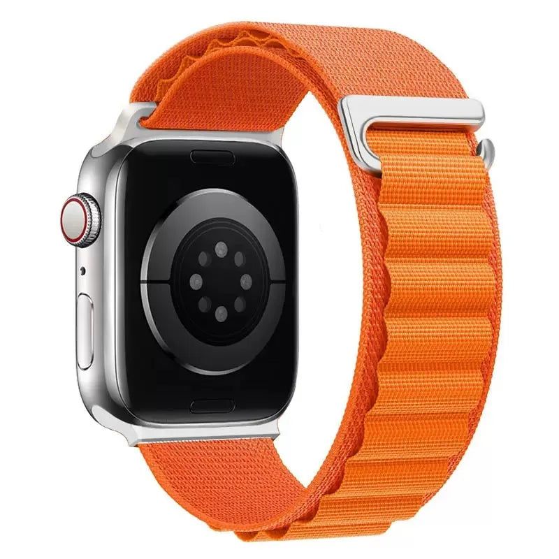 Nylon Watch Strap For Apple Watch 42 44 45 49MM Mountaineering Style Metal Adjustable Buckle Wristband Qme