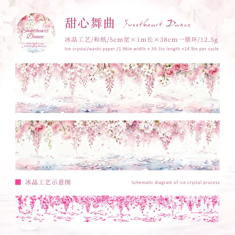 1 Roll Floral Tassel Theme Washi Tape for DIY Journal, Photo Frame Collage, Scrapbook Material, Phone Case Decoration Qme 5