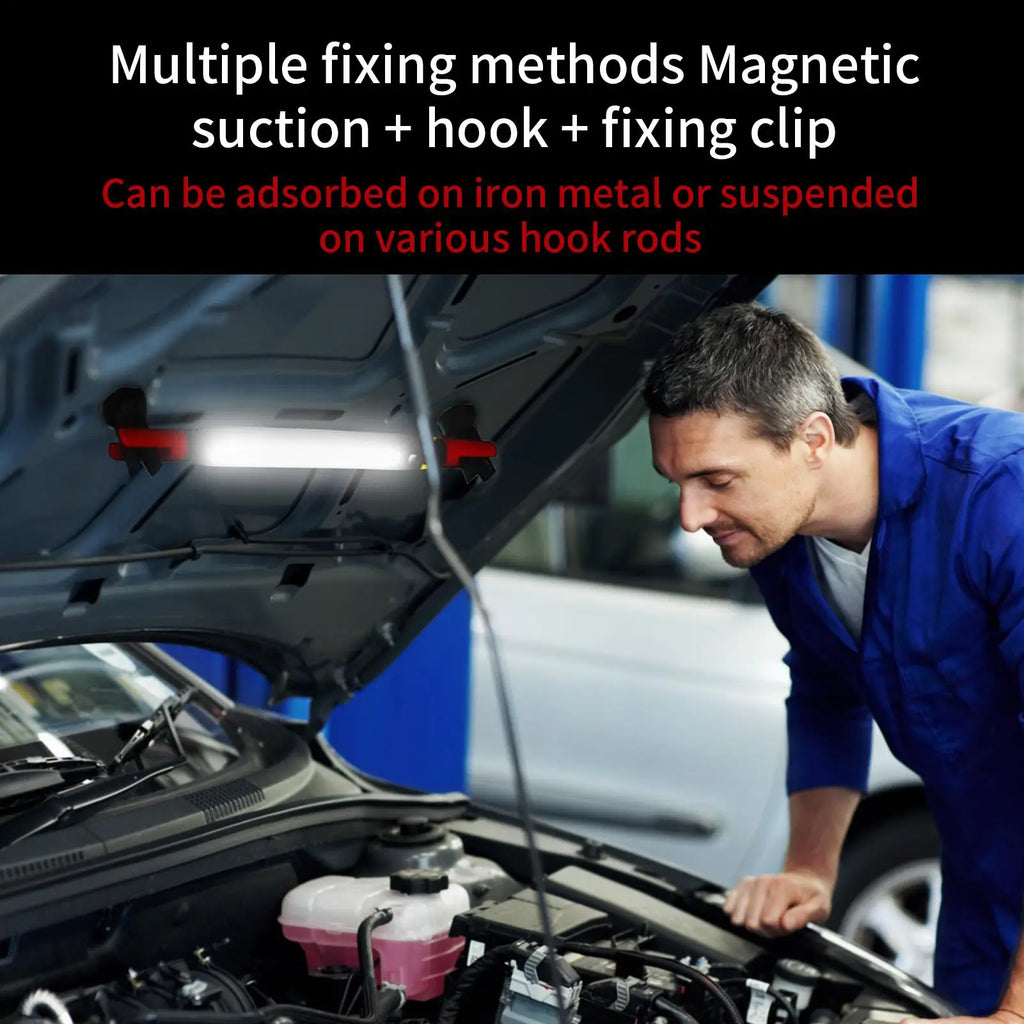 Magnetic Work Light Portable Cordless Underhood Work Lights With Hooks High-Brightness Spotlight For Workshop Car Repairs Home Qme