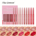 12 Colors Lip Liner Combo, Matte Lipstick Lip Liner Set, long-lasting Lip Pencil Waterproof & Non-Stick Cup, Smooth Texture High Qme 12pcs 12g