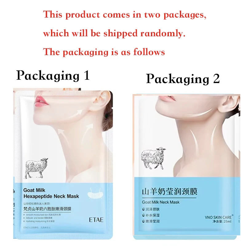 10pcs Goat Milk Neck Mask Collagen Firming Anti-Wrinkle Whitening Anti-aging Nech Masks Moisturizing Beauty Necks Skin Care Qme