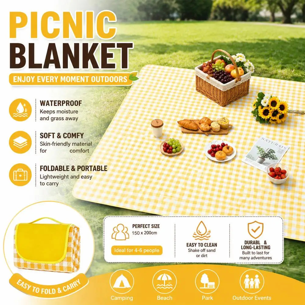 Foldable Picnic Matoutdoor Blanket Sandproof Extra Large Beach Qme
