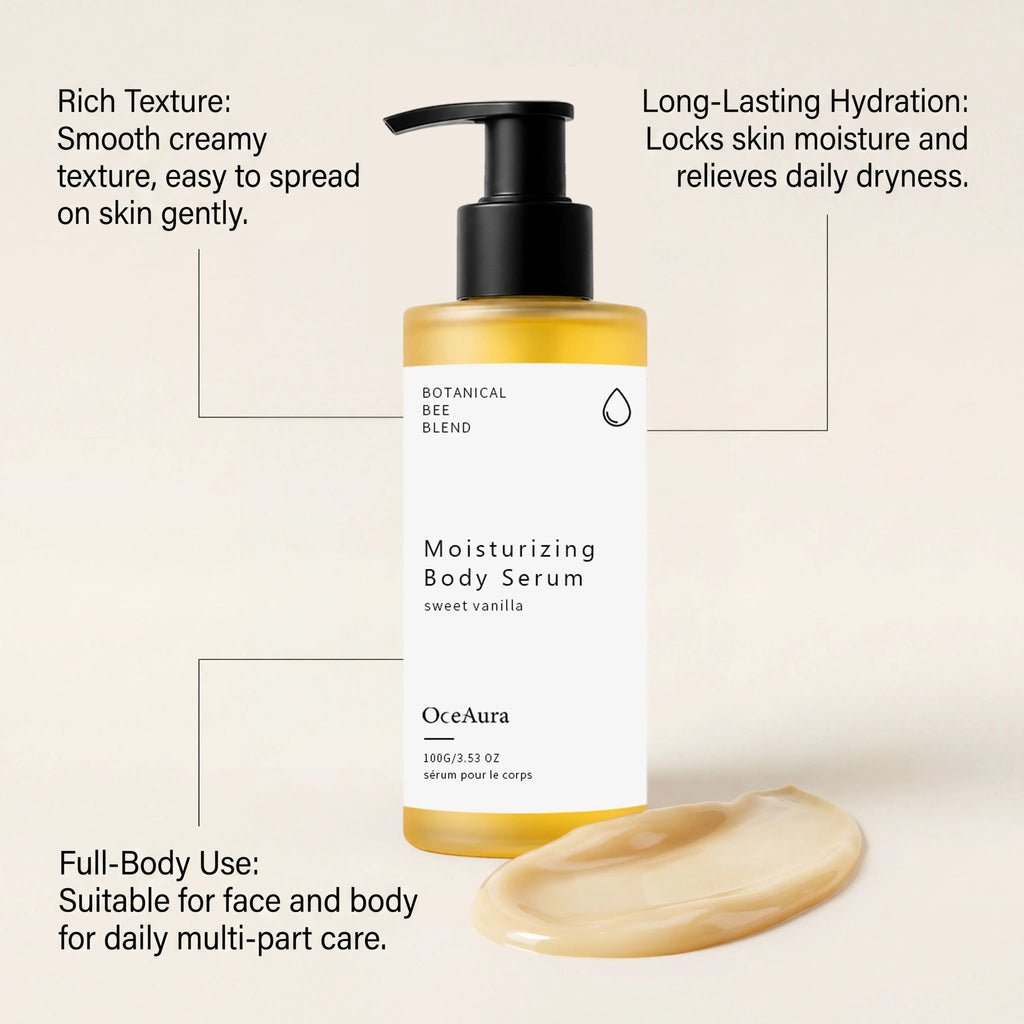 OceAura Moisturizing Body Serum Vanilla Deep Hydration Sensitive Skin Care Dryness Relief Propolis Nourishing Body Lotion 100ml Qme