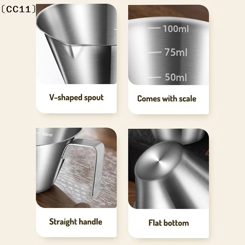 Stainless Steel Coffee Extraction Cup Scale Small Milk Spoon Making Qme