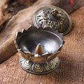 Lotus Flower Incense Burner Buddhism Buddha Holder Brass Mini Sandalwood Censer Incense Metal Craft Home Decoration Qme 1 PC