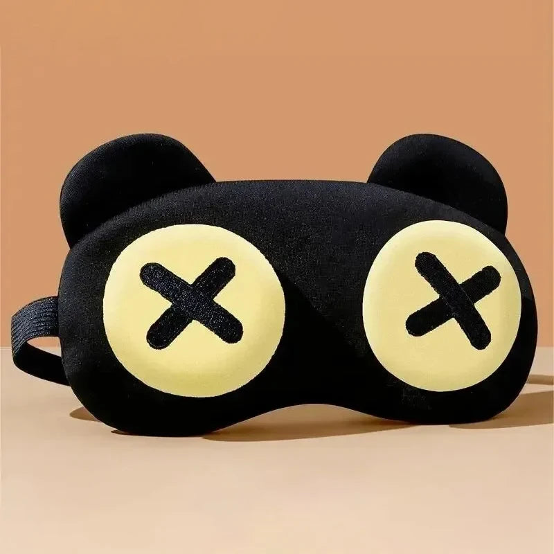 Cute Cartoon Bear Sleep Eye Masks Funny Light Blocking Shading Eye Cover Soft Skin-friendly Sleeping Masks For Nap Travel Rest Qme X