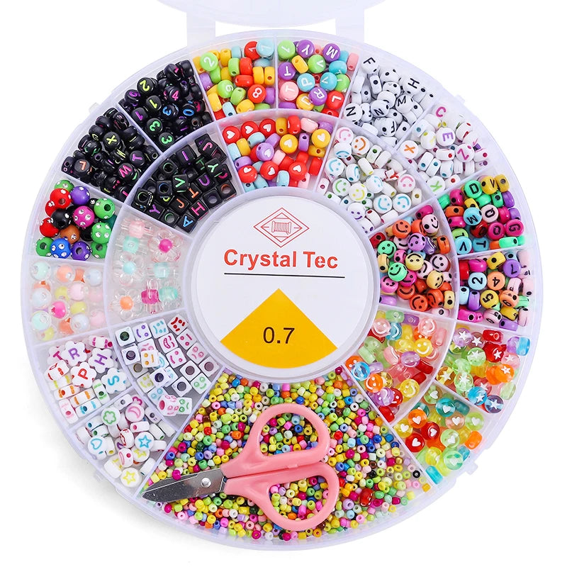 Clay Beads Bracelet Making Kit Seed Letter Alphabet DIY Art Craft Beads Kit with Charms for Jewelry Making Crafts Gifts 8 Styles Qme kit 6